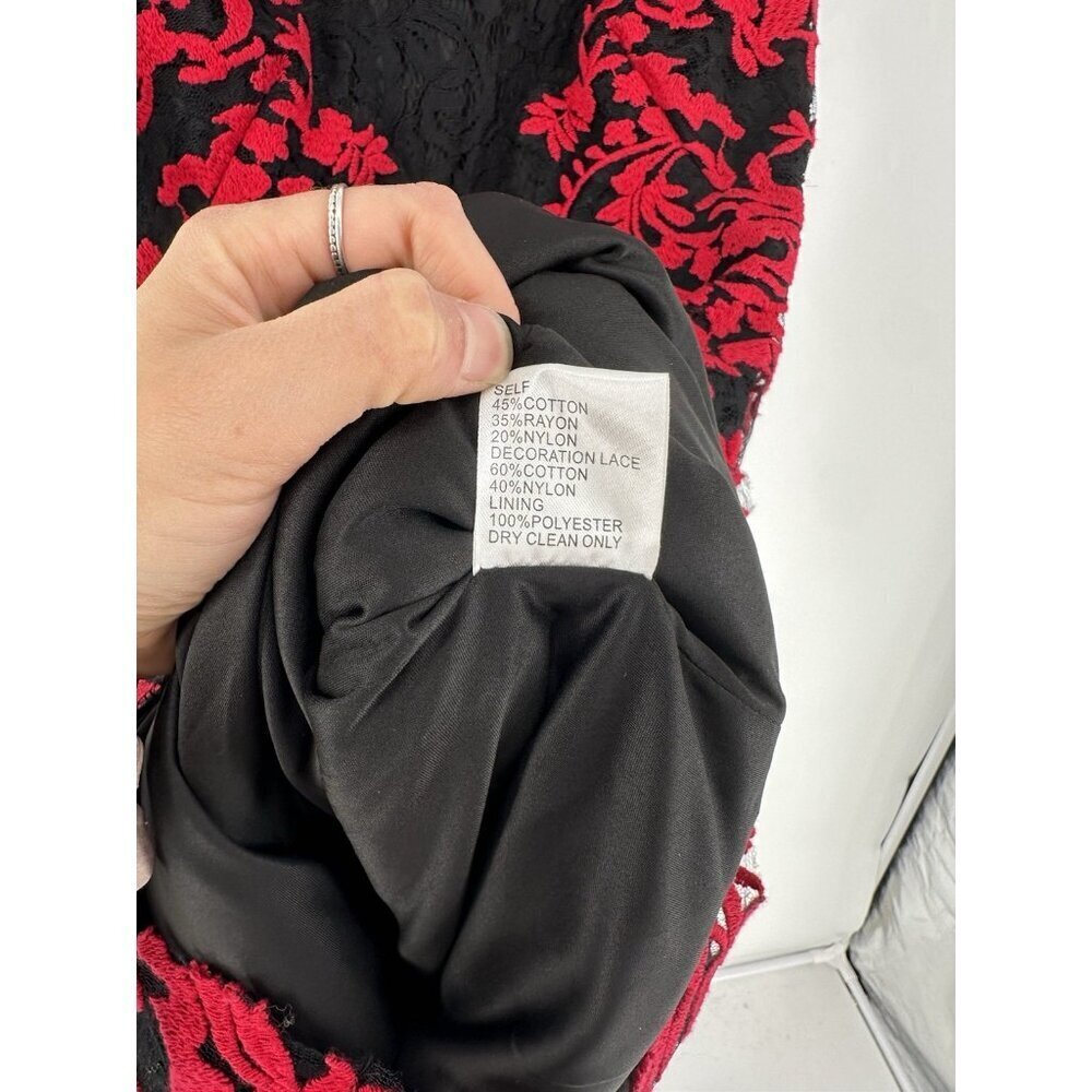 Tadashi Shoji Mandarin Lace Overlay Dress Women’s 6 Read - Picture 4 of 7